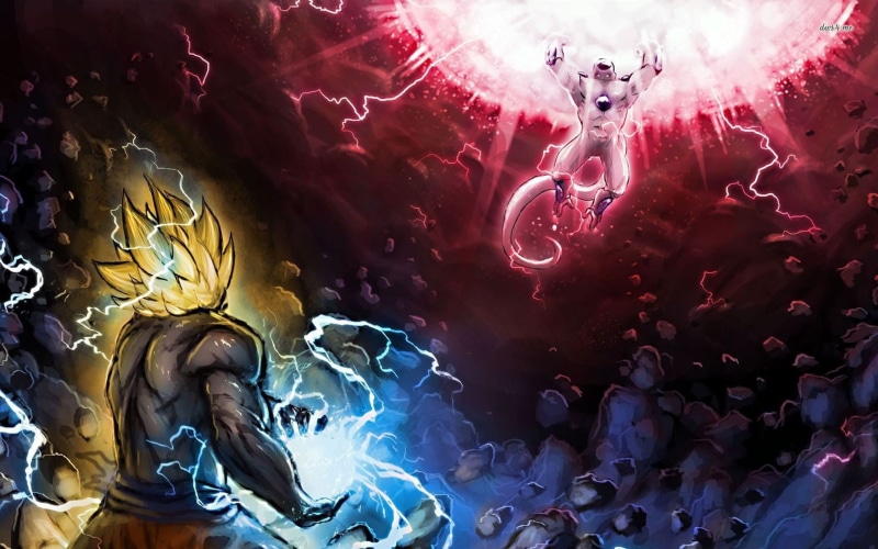 red, goku, art and craft, underwater, close-up, Kamehameha, smoke - physical structure, no people, sea, son, Dragon Ball Z, pattern, multi colored, Son Goku