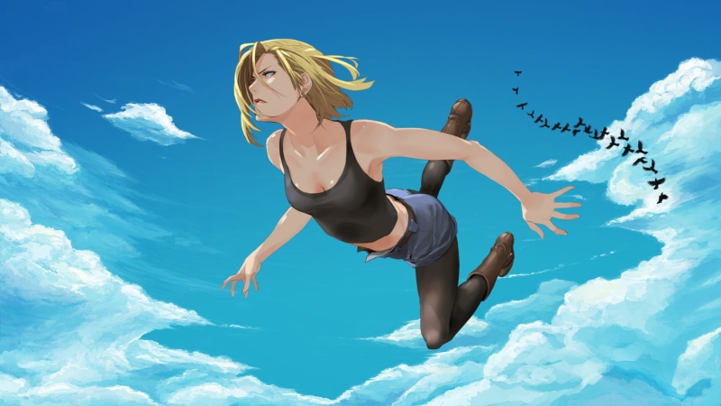 women, jumping, lifestyles, clothing, outdoors, young women, young adult, mid-air, female, underwater, sea, Dragon Ball, Android 18, 1080P, sky, water
