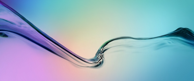 glass, no people, nature, copy space, shape, studio shot, ultrawide, food and drink, close-up, drop, blue, bubble, colored background, indoors, curve, water