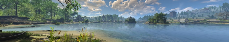environment, tranquil scene, cloud - sky, landscape, green, scenics - nature, tranquility, no people, sky, The Witcher 3: Wild Hunt, nature, lake, panoramic
