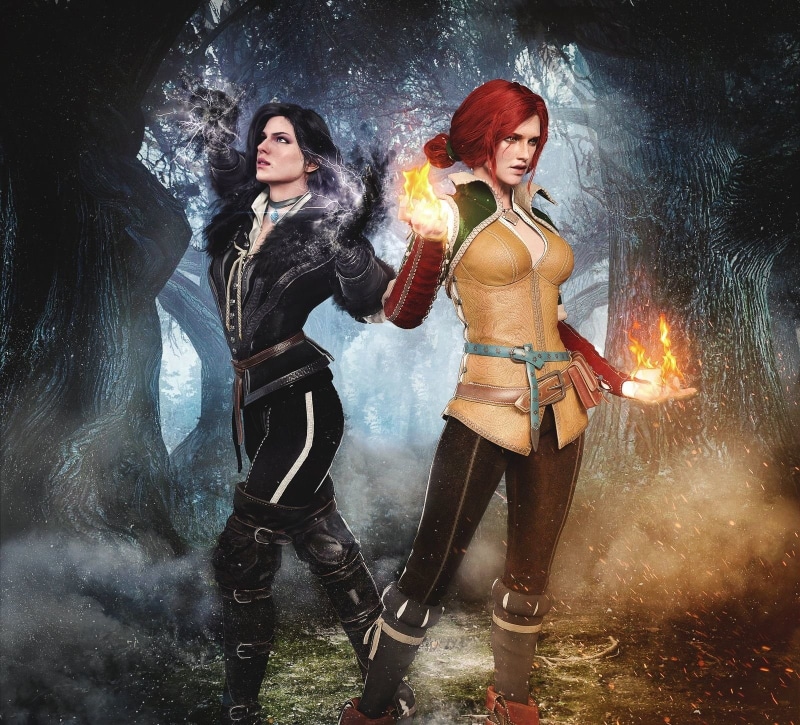 720P, The Witcher 3: Wild Hunt, The Witcher, Triss Merigold, Yennefer of Vengerberg