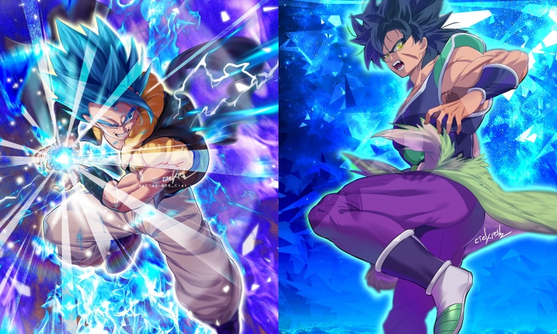 Dragon Ball Super: Broly, Green Eyes, Super Saiyan Blue, Blue Eyes, Gogeta (Dragon Ball), 2K, Broly (Dragon Ball), Movie, Kamehameha
