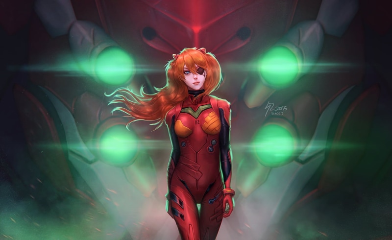 anime, fashion, night, Asuka Langley Shikinami, standing, young adult, nightlife, disco dancing, green color, beautiful woman, hairstyle, laser, anime girls