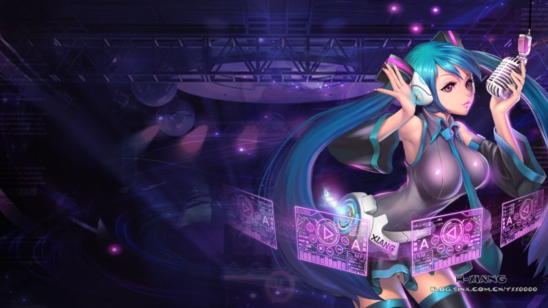 music, dj, lighting equipment, real people, nightclub, fashion, clubbing, dancing, women, 1080P, purple, anime girls, one person, arts culture and entertainment