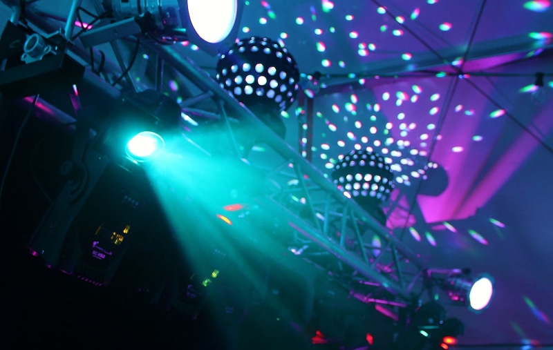 dancing, indoors, dance club, night club, angle, balls, nightclub, event, lighting, blue, celebration, arts culture and entertainment, light, stage - Performance Space
