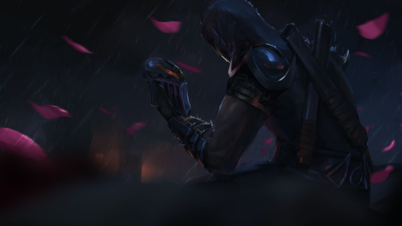 League of Legends, rose, 1080P, Shen (League of Legends), Zed (League of Legends), mask