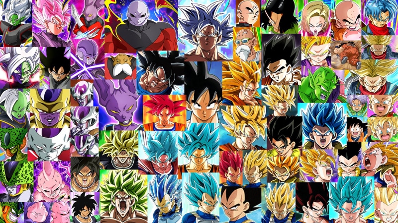 future trunks, Dragon ball Z Dokkan Battle, Broly Full Power, Vegito, Gotenks, Gohan, Beerus, Master Roshi, Ultra Instinct, Android 17, jiren, Piccolo