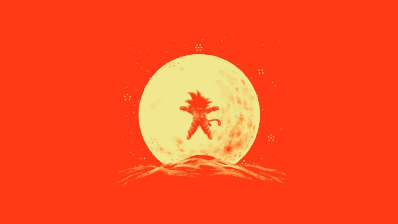 ball, saiyan, 1080P, kid, kid goku, moon, z, goku, dragon ball z, dragon, moonlight