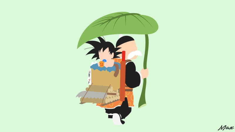 1080P, Dragon Ball, Minimalist, Goku, Grandpa Gohan