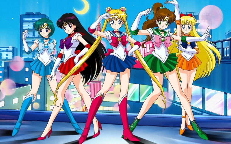 multi colored, moon, standing, poster, sailor, hd, desktop, sailormoon, women, stage, young adult, people, clothing, performance, indoors, full length