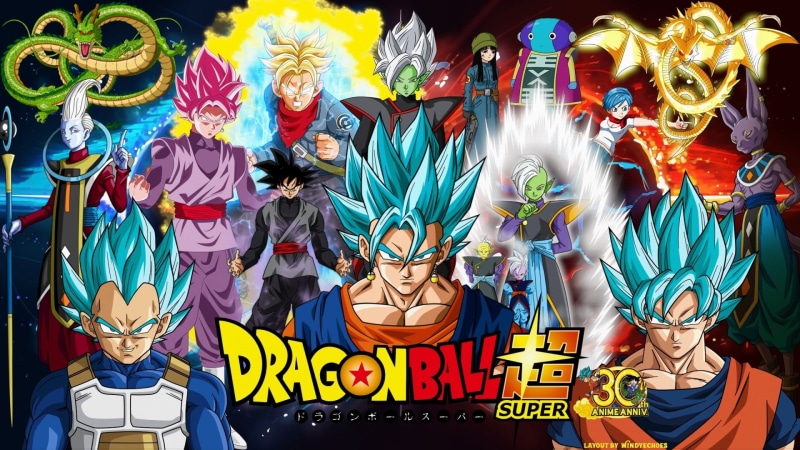 Bulma (Dragon Ball), super, Trunks (Dragon Ball), SSGSS Vegeta, Supreme Kai (Dragon Ball), Dragon Ball, Beerus (Dragon Ball), Goku, Vegito (Dragon Ball)