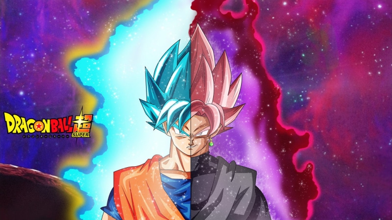 1080P, blue, creativity, backgrounds, Dragon Ball, illustration, men, one Person, SSR Black, Goku, SSGSS Goku, space, Black (Dragon Ball), multi Colored
