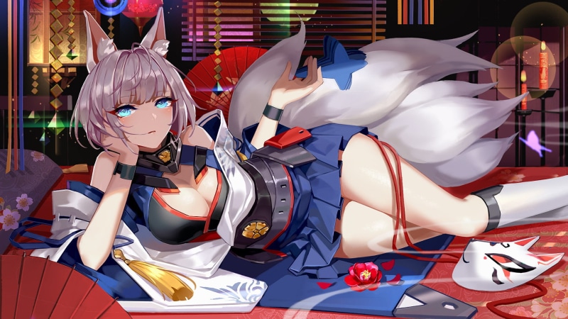 Anime, indoors, costume, clothing, mask - disguise, day, Bilan Hangxian, carnival, art and craft, Azur Lane, arts culture and entertainment, 1080P, mask
