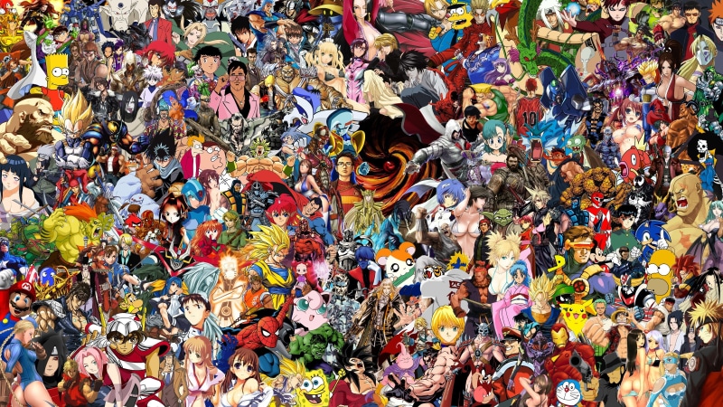 Roronoa Zoro, cultures, Haruno Sakura, Homer Simpson, Jigglypuff, people, lot, Yoda, representation, 2K, spectator, Sanji, backgrounds, Brook, celebration