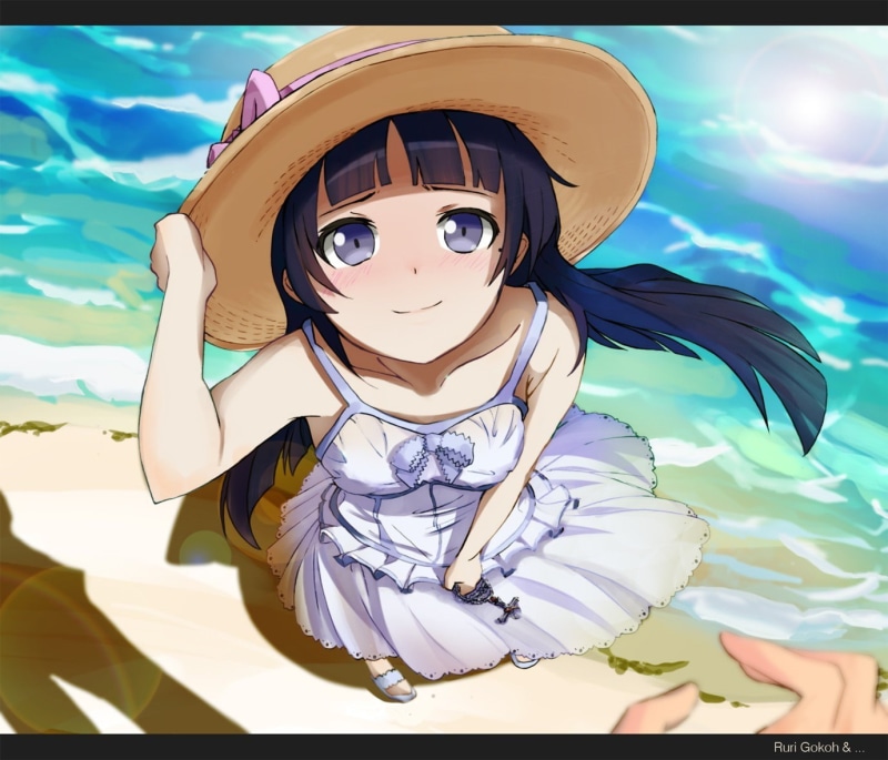 front view, anime girls, creativity, close-up, outdoors, real people, Gokou Ruri, Ore no Imouto ga Konnani Kawaii Wake ga Nai, clothing, sky, looking at camera