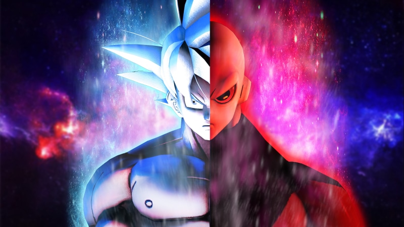 k, vs, indoors, multi colored, studio shot, 5K, portrait, motion, one person, Goku, illuminated, young adult, standing, cyborg, smoke - physical structure