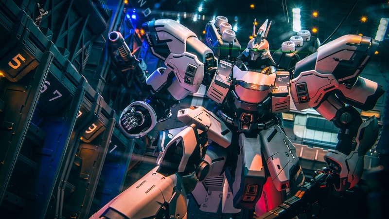 Mobile Suit Gundam, mech, anime, Master Grade, robot, science fiction, 1080P, futuristic, diorama
