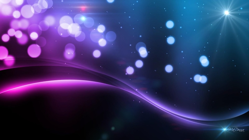purple, sparkle, mysterious, light, wave, 1080P, star, shine, glow, blue, bokeh, lights, 3d and abstract, bright, abstract