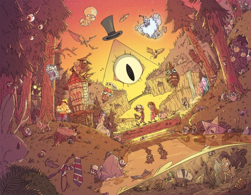 TV Show, animated, Gravity Falls, Mabel Pines, magical, forest, Bill Cipher, 1080P, Stanley Pines, animals