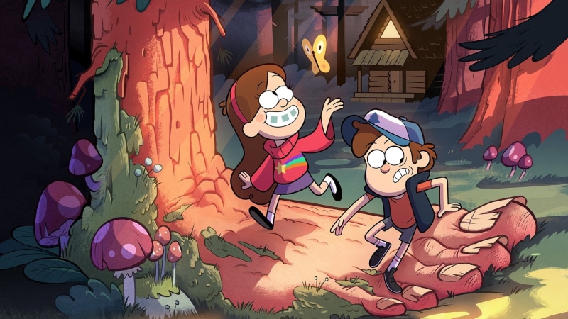 Gravity Falls, architecture, multi colored, human representation, high angle view, creativity, music, no people, representation, built structure, Dipper Pines