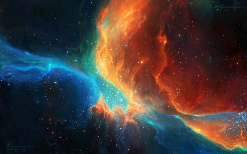 stars, TylerCreatesWorlds, Space Art, nebula, 1080P, Orange, space