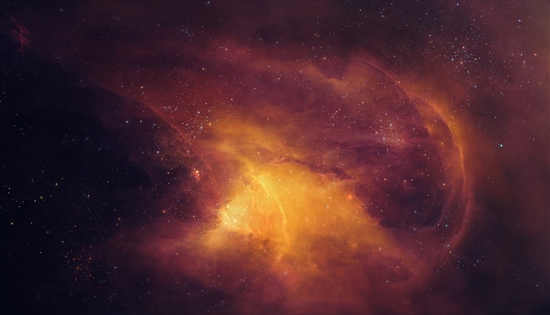 digital art, orange, nebula, artwork, space art, TylerCreatesWorlds, 2K, space