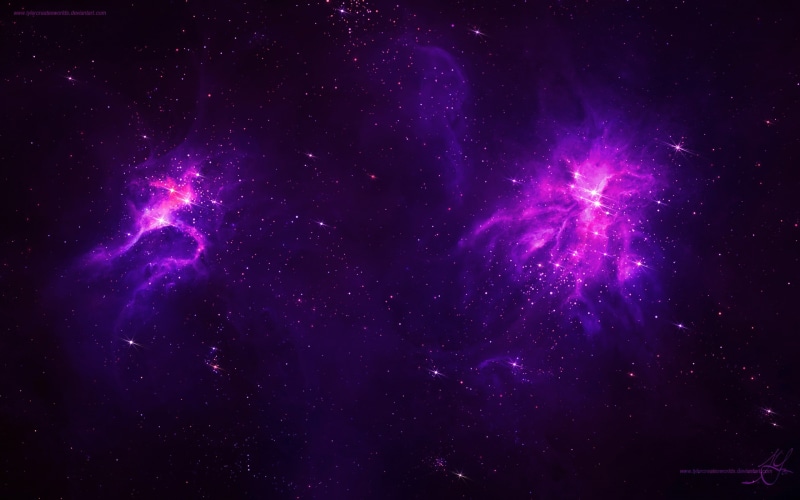 space, digital art, purple, stars, TylerCreatesWorlds, space art, 2K, galaxy