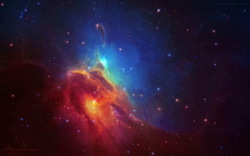 2K, stars, sky, glowing, luminosity, no people, multi colored, Colorful, illuminated, mystery, astronomy, beauty in nature, Space Art, light - natural phenomenon
