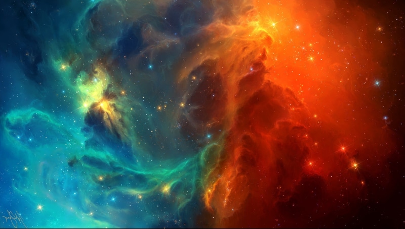 multi colored, 2K, space stars galaxy tylercreatesworlds, orange color, nature, outdoors, astronomy, galaxy, sky, scenics - nature, illuminated, infinity