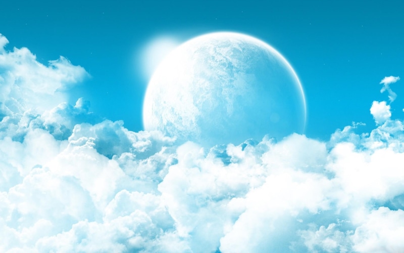 sky, blue, 1080P, clouds, planet, bright, 3d and abstract