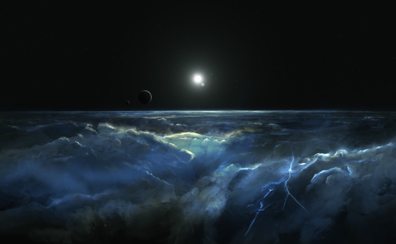 Stormy, outdoors, atmosphere, holsopple, sky, f4lyn, digital, power in nature, Futuristic, clouds, planet, Space, nathan, sea, nature, planetary moon