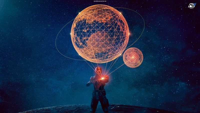 astronomy, digital composite, star field, nature, standing, milky way, full moon, front view, space exploration, moon, star - space, space, science, star