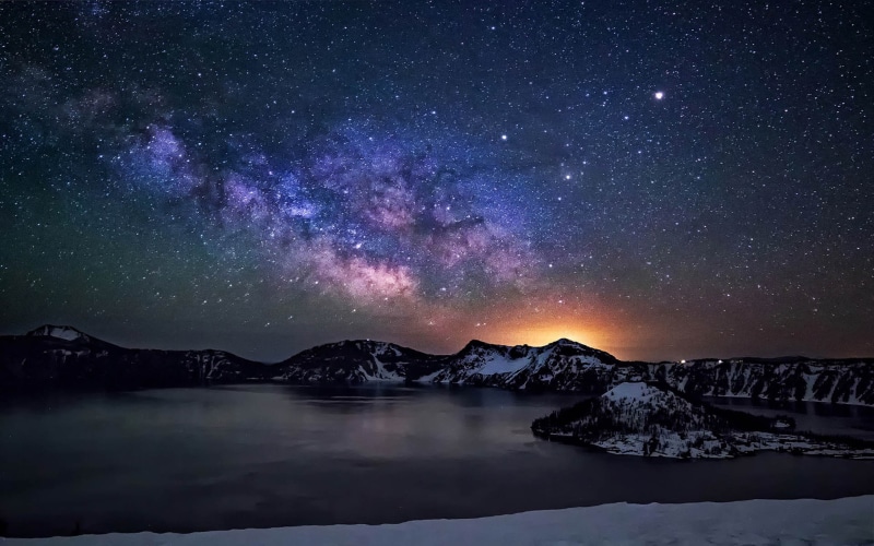 sky, milkyway, night, star, 1080P, crater, hd, desktop, lake