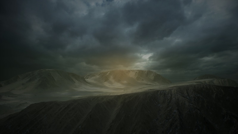 rays, Firefight 1985, Firefight, landscape, fog, rock, 8K, ue4, clouds, rendering, alien, mountains, Unreal engine 4, CC Firefight 1985