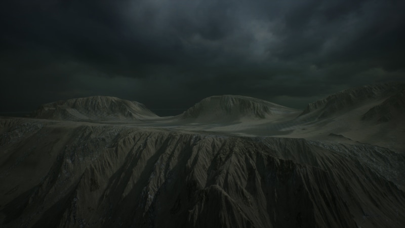 rendering, clouds, fog, Firefight, CC Firefight 1985, ue4, 8K, mountains, landscape, Firefight 1985, rays, rock, Unreal engine 4, alien