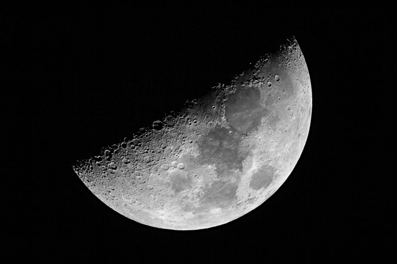 astrophotography, telescope, black Color, photography, 2K, bayern, astronomy, half moon, moon, shallow, celestron, deutschland, germany, goto, vx, half  moon
