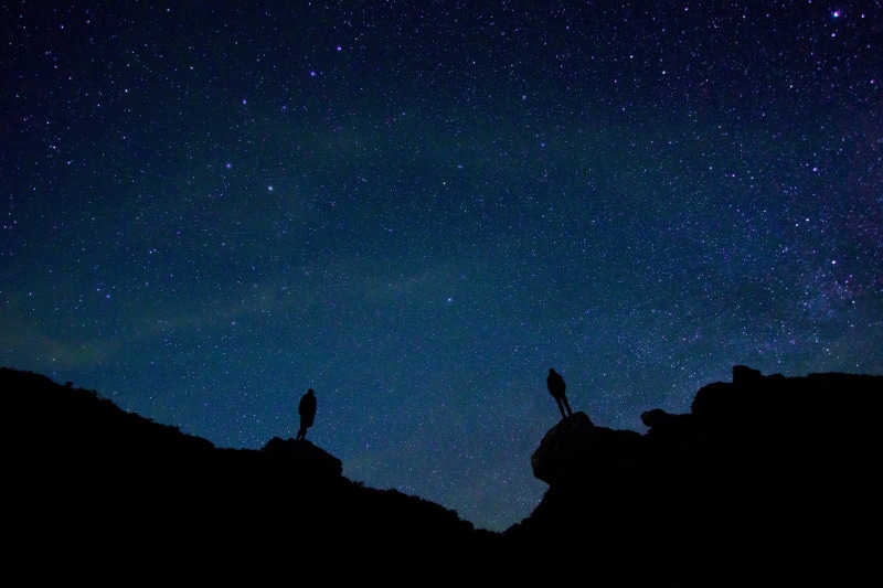 star - space, evening, scenic, scenery, backlit, stars, star gazing, 5K, night sky, low angle view, star field, tranquility, space, tranquil scene, galaxy