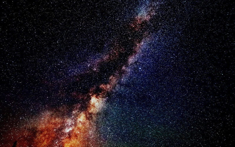 infinity, scenics - nature, milky way, color, gazing, astronomy, night, star field, tranquility, flare, green, star, space, tranquil scene, nature, constellation