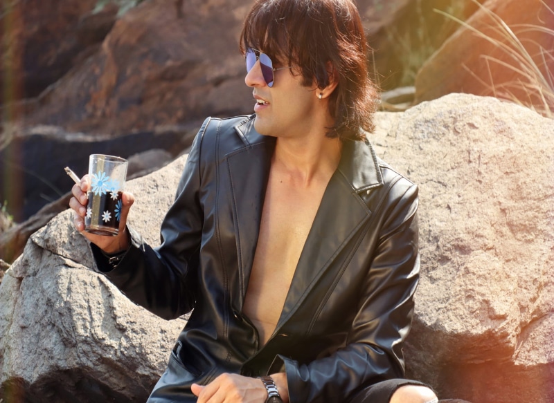 rock stars, hot drink, sensual gaze, Hot and Sexy, Fashion model, 1080P, rajkumar patra, long hair, Stylish Model, Hot Men Model, indian actor