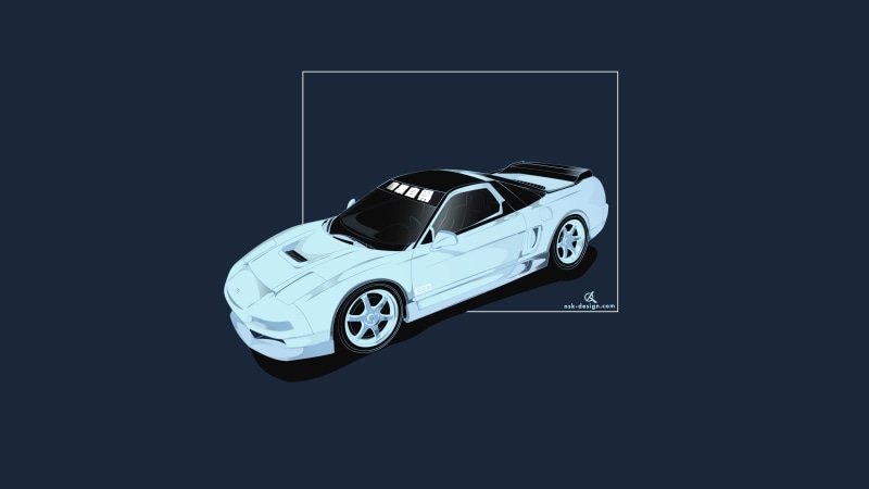 Japan, Acura NSX GT3, JDM, 4K, car illustration, Acura NSX, nsx, Japanese cars, digital art, Honda, car, minimalism, Honda NSX, vector