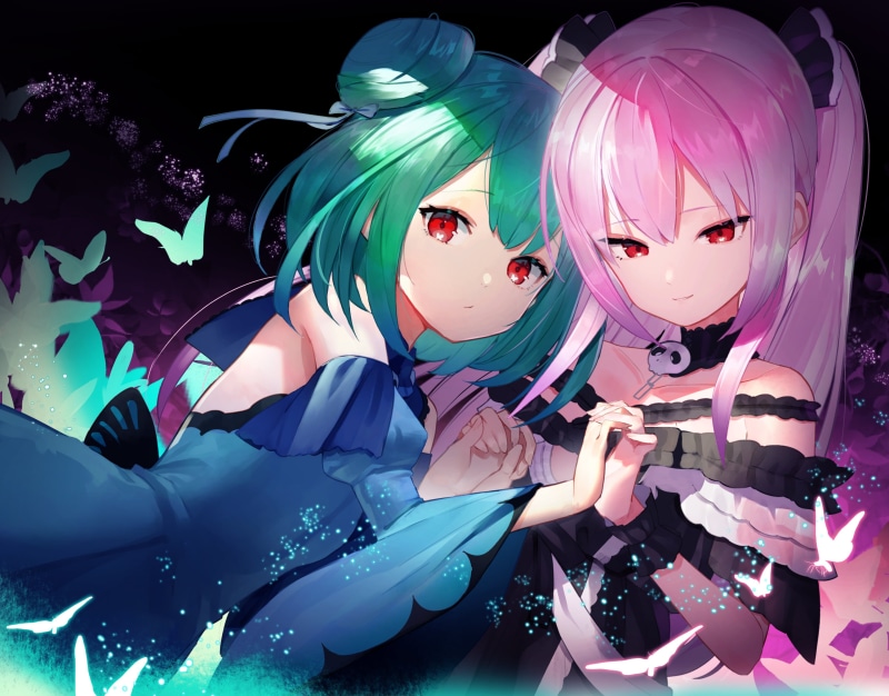 Hololive, pink hair, anime girls, Virtual Youtuber, anime, 2K, Sukocchi, Uruha Rushia, red eyes