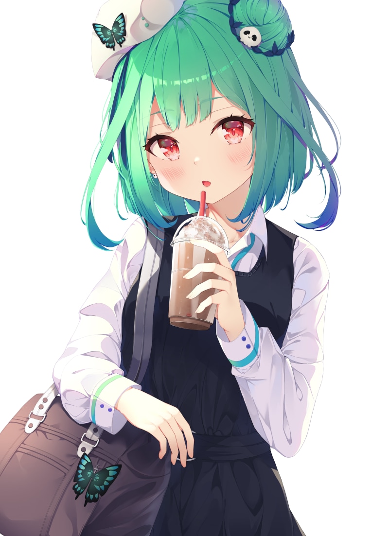 Virtual Youtuber, vertical, anime girls, simple background, Hololive, 5K, Uruha Rushia