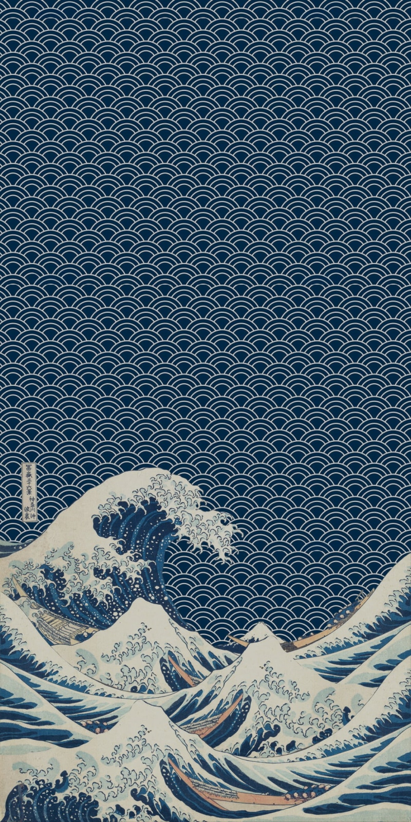 phone, Hokusai, 1080P, Kanagawa, Japanese Art, pattern