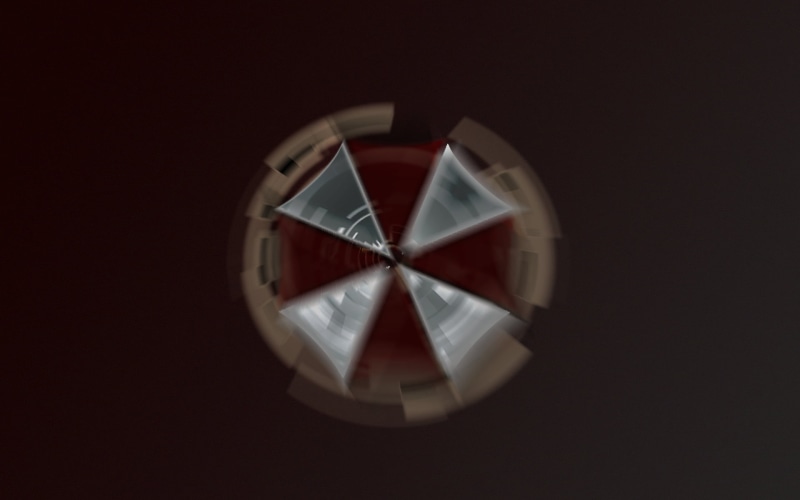 jewelry, design, no people, geometric shape, untitled, 1080P, circle, colored background, close-up, indoors, reflection, Resident Evil, directly above