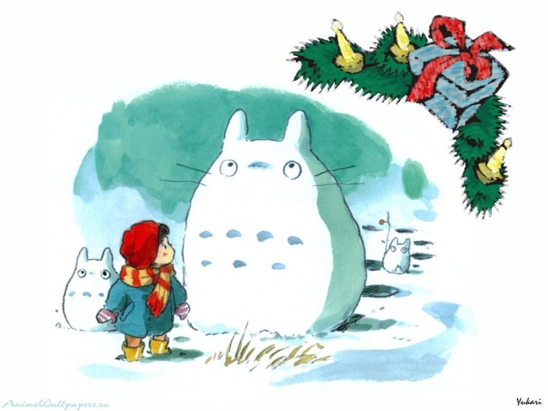 holiday, christmas, craft, creativity, snowman, toy, My Neighbor Totoro, winter, nature, 480P, human representation, male likeness, cold temperature, no people