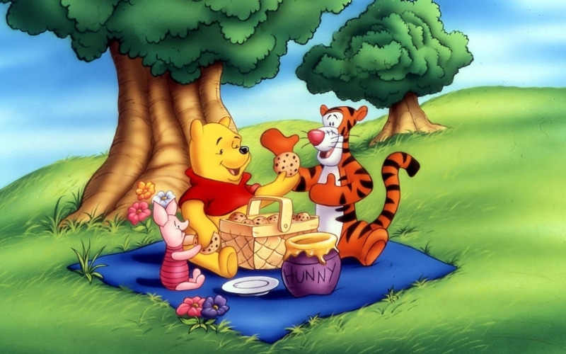 water, art and craft, food and drink, digital composite, winnie, nature, pooh, Tigger, no people, day, multi colored, green color, human representation