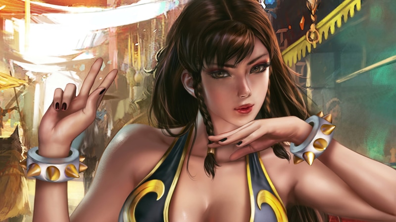 Street Fighter, female warrior, artwork, 1080P, chun li, video game characters
