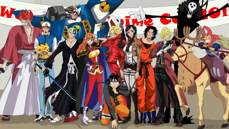 Monkey D. Luffy, kimono, arrow, Mobile Suit Gundam, Fullmetal Alchemist Brotherhood, bow, Attack On Titan, anime, Kurosaki Ichigo, mecha, kame, Uzumaki Naruto