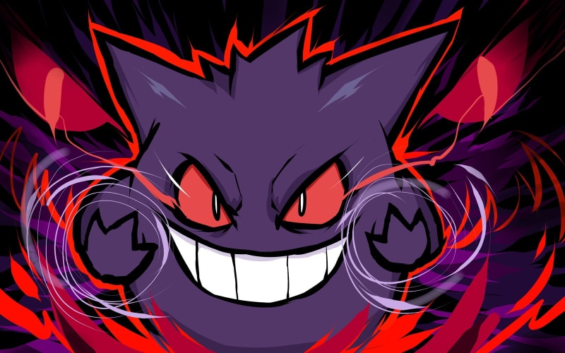  design, multi colored, representation, night, character, full frame, backgrounds, shape, illuminated, Gengar, indoors, anime, abstract, circle