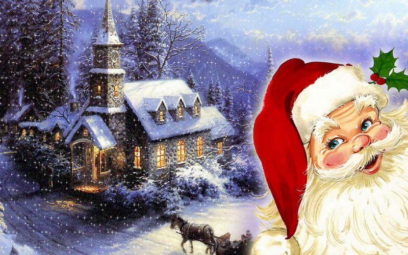 red, christmas, 1080P, santa, claus, 1920x1200, Merry, holiday, Cute